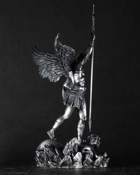 Srebrna figura ręcznie robiona ŚW. MICHAŁA ARCHANIOŁA 4