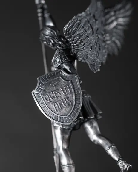 Srebrna figura ręcznie robiona ŚW. MICHAŁA ARCHANIOŁA 5