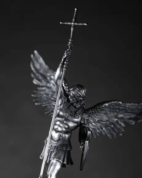 Srebrna figura ręcznie robiona ŚW. MICHAŁA ARCHANIOŁA 6