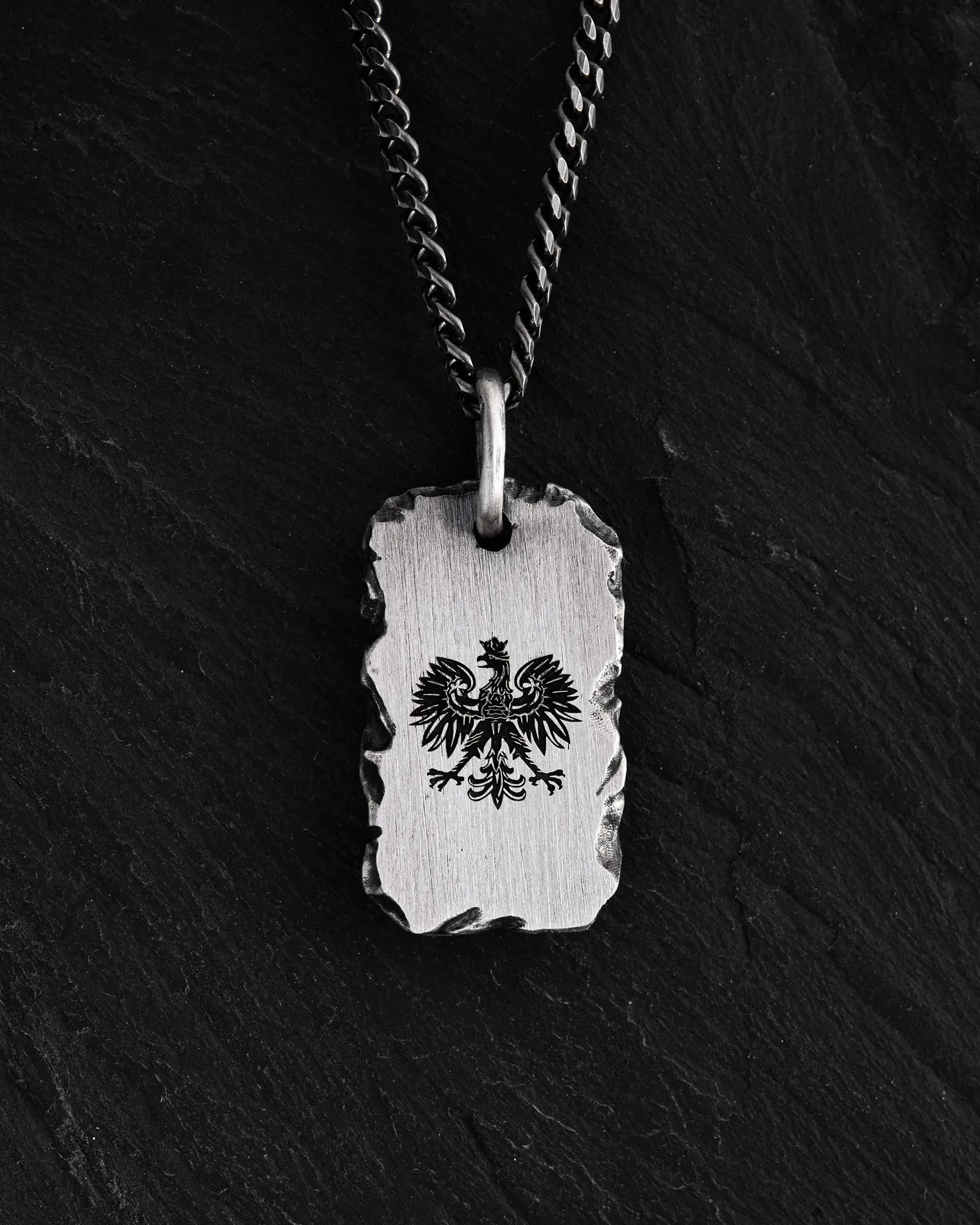 srebrna zawieszka z grawerem męska Reytel